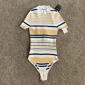 NWT Forever 21 Striped Sweater Bodysuit - S